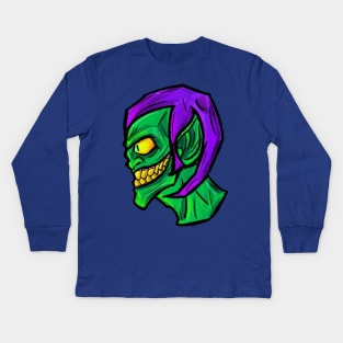 Grinning Green Goblin! Kids Long Sleeve T-Shirt